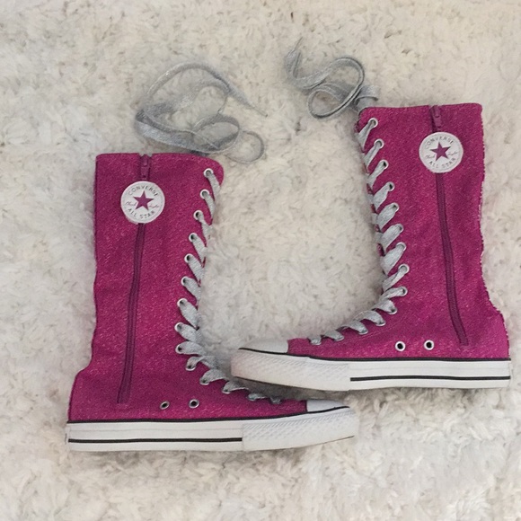 knee high converse pink